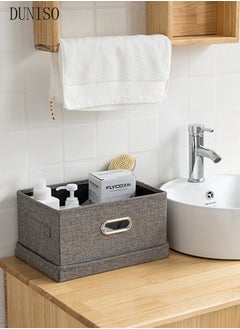 DUNISO 2pcs Wardrobe Clothes Organizer Cubes with Lids Foldable Fabric Decorative Storage Box Bins Organizer Containers Baskets with Cover Handles Divider for Bedroom Closet Living Room  - Image 5