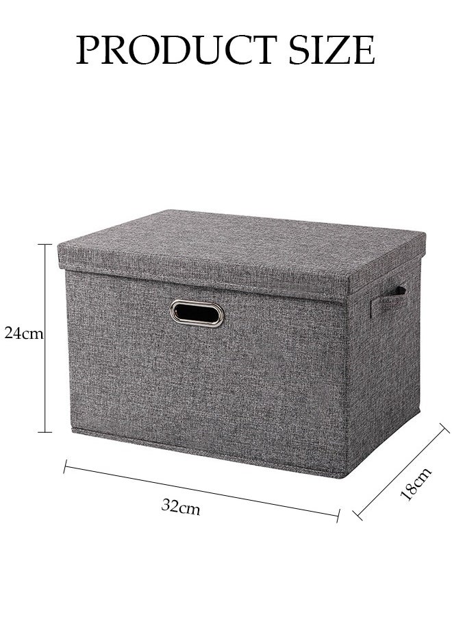 DUNISO 2pcs Wardrobe Clothes Organizer Cubes with Lids Foldable Fabric Decorative Storage Box Bins Organizer Containers Baskets with Cover Handles Divider for Bedroom Closet Living Room  - Image 2
