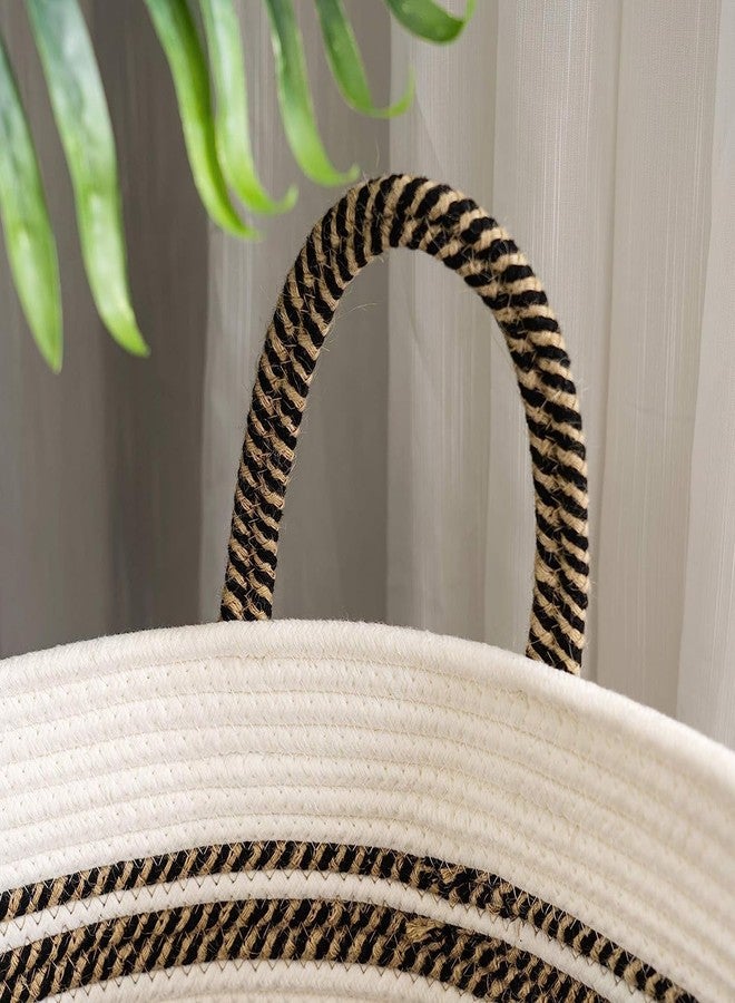 Gleckn® Woven Rope Laundry Hamper Basket, Baby Nursery Hamper For Blanket Storage, Clothes Hamper For Laundry In Bedroom,Hall ( Small (41L) (14"X14"X16"),(Camel Mix)) - Image 3