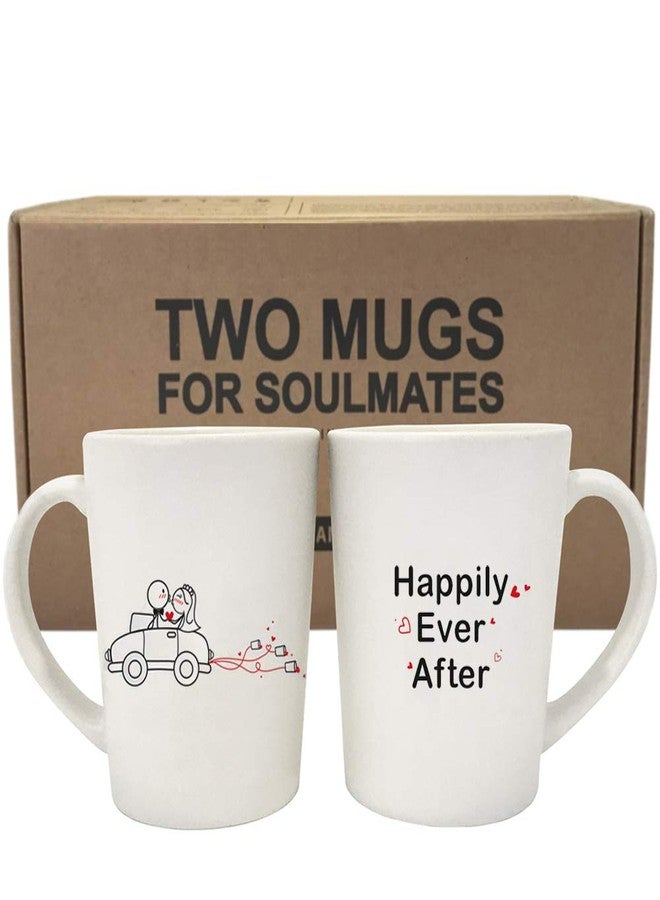 BoldLoft Happily Ever After Wedding Coffee Mugs for Bride and Groom-Wedding Gifts for Couples, Newlyweds, Bridal Shower, Engagement, His and Hers Mug Gifts - Image 1