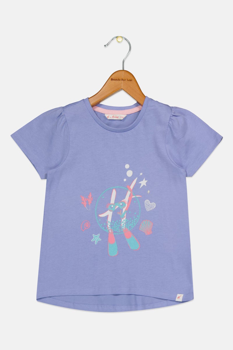Hamleys Toddlers Girl Short Sleeve Graphic Print T-Shirt, Purple - Image 2