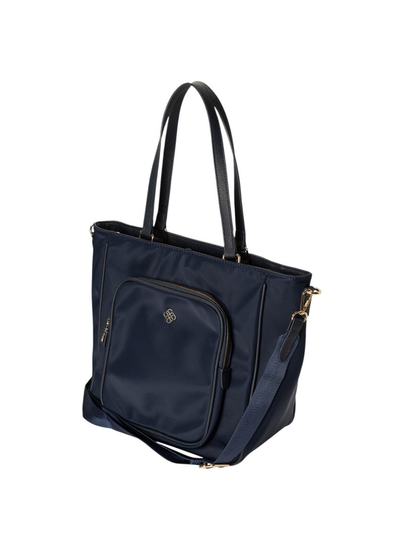 Bata Embossed Front Pocket Tote Bag with Detachable Strap - Image 3