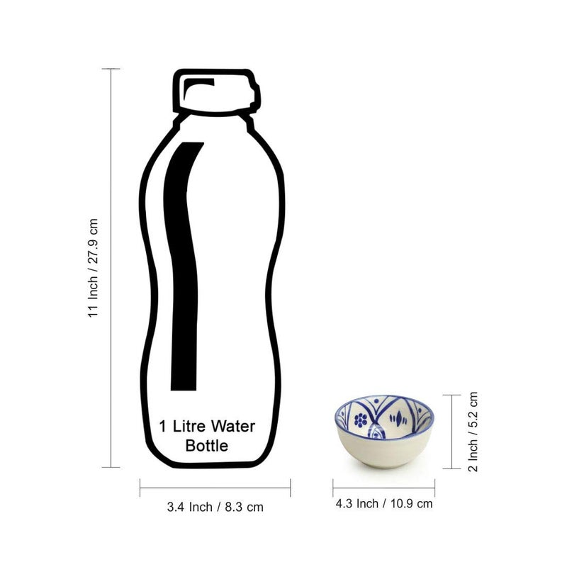 ExclusiveLane وعاء طعام سيراميك مطلي يدويًا 'مغربي مزهر' من ExclusiveLane (مجموعة من 4، آمن في غسالة الصحون والميكروويف)، 200 مل - Image 5