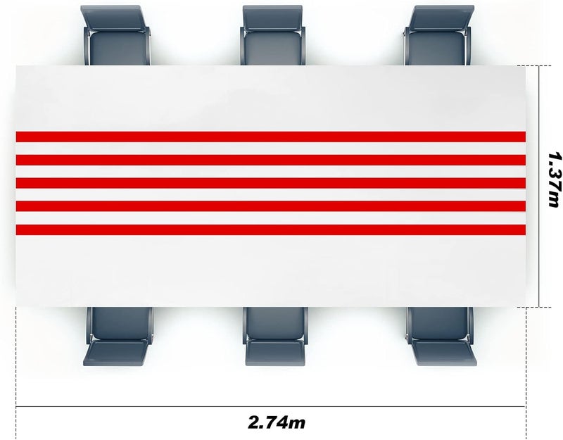 Oudain 3 Pcs Striped Tablecloth 108 x 54 Inch Rectangle Table Cover Disposable Plastic Table Cloth Waterproof Rectangle Tablecloth Plastic Table Cover for Birthday Wedding Brida (Red White) - Image 3