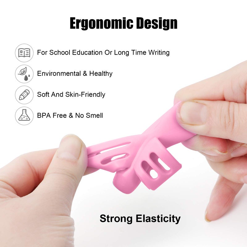 BUSHIBU Pencil Grips for Kids Handwriting, 4 Pcs Toddler Pencil Grippers, Pen Grips Trainer for Beginners Preschoolers Kindergarten Children - Image 3