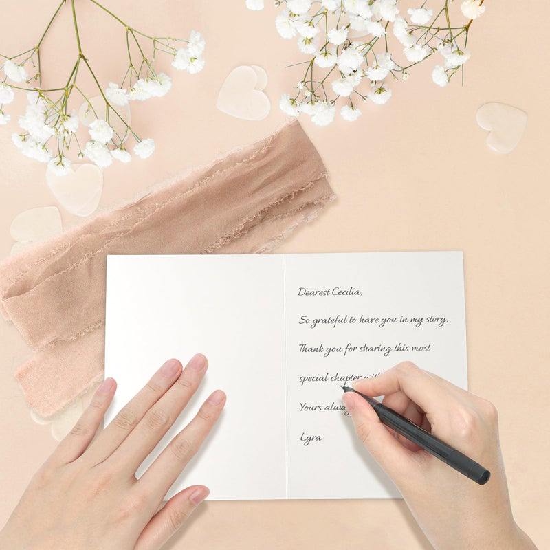 SEEBERY Maid of Honor Proposal Gift Set - Will You Be My Maid of Honor Card with Envelope, Gold Stickers & Ribbon Bow for Wedding or Bridal Shower, Champagne - Image 3