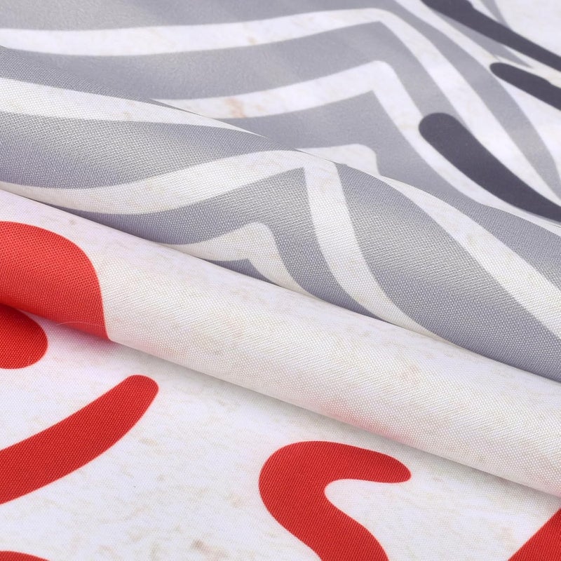 Sunlit Merry Christmas Abstract Xmas Trees Shower Curtain, Red Line Hang on Pine Tree Shower Curtain for Bathroom Decor, 71x71 Inch - Image 2