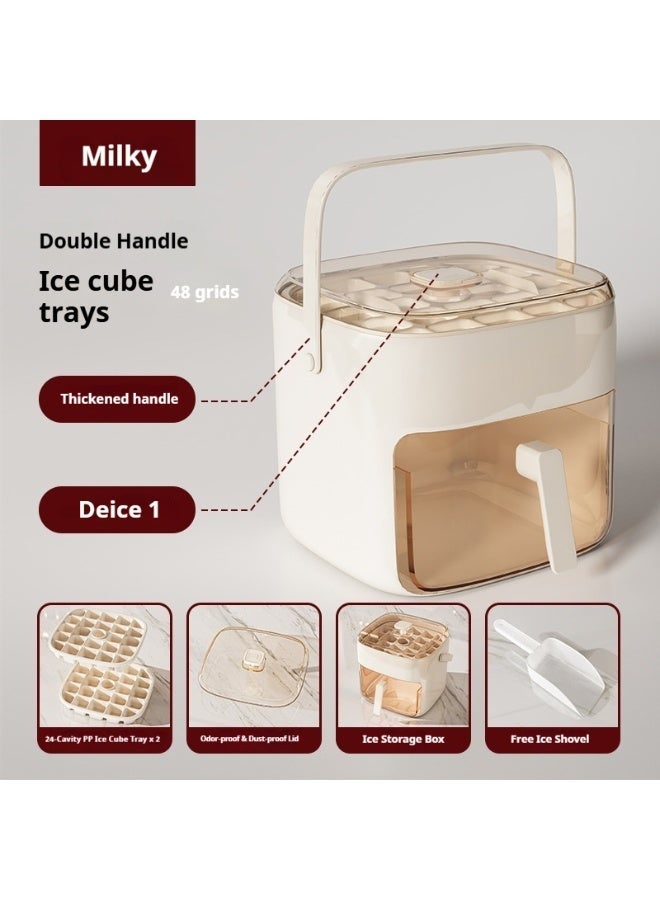 Double-Layer Press Ice Cube Tray with Storage, 48-Grid Ice Maker Bucket for Home - Image 5