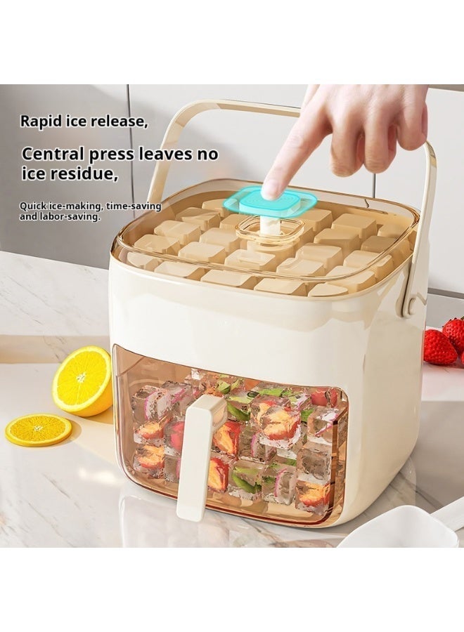 Double-Layer Press Ice Cube Tray with Storage, 48-Grid Ice Maker Bucket for Home - Image 3