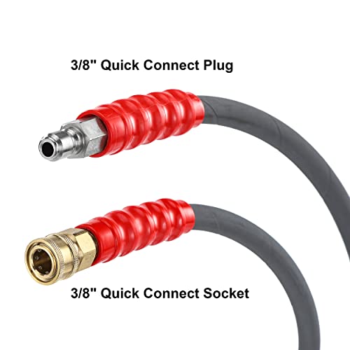 M MINGLE Pressure Washer Jumper Hose, 10 FT Whip Hose for Power Washer, Hose Reel Connector for Pressure Washing with 3/8 Inch Quick Connect - Image 4