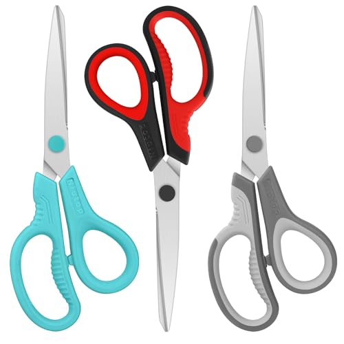 Niutop Scissors, Niutop 8" All Purpose Scissors Heavy Duty Ergonomic Comfort Grip Craft Shears Sharp Scissors for Office Home Household Sewing High/Middle School Students Teacher Art Craft DIY Supplies - Image 1