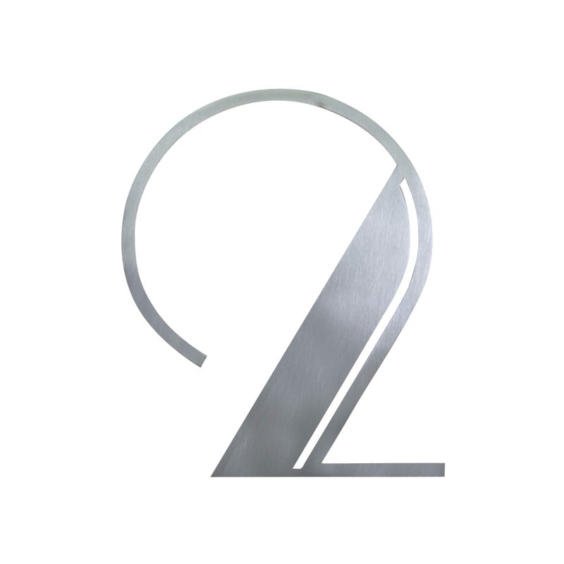 NACH JWdeconumber2 Brushed Deco 2 Stainless Steel House Number Silver