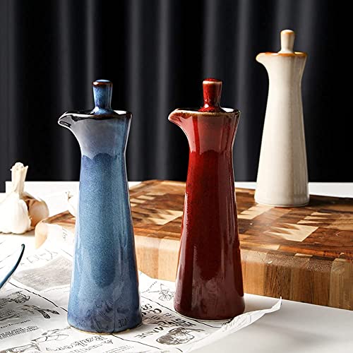 LINWIN Ceramic Olive Oil Dispenser Bottle, Suitable for Storage Of Oil, Vinegar, Soy Sauce, 120ml / 4oz - Blue - Image 5