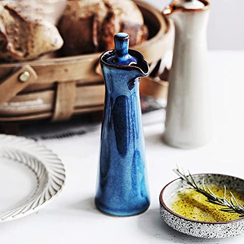 LINWIN Ceramic Olive Oil Dispenser Bottle, Suitable for Storage Of Oil, Vinegar, Soy Sauce, 120ml / 4oz - Blue - Image 3