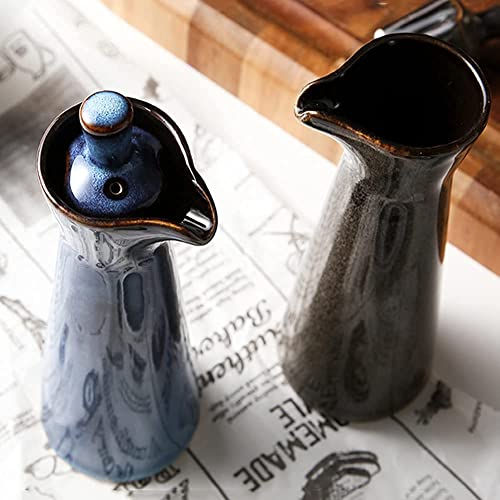 LINWIN Ceramic Olive Oil Dispenser Bottle, Suitable for Storage Of Oil, Vinegar, Soy Sauce, 120ml / 4oz - Blue - Image 4