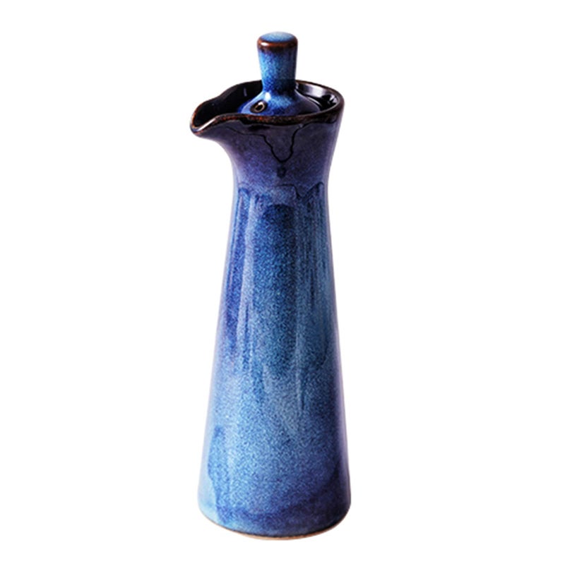 LINWIN Ceramic Olive Oil Dispenser Bottle, Suitable for Storage Of Oil, Vinegar, Soy Sauce, 120ml / 4oz - Blue - Image 1