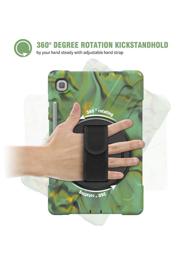 روك بو جراب لهاتف Samsung Galaxy Tab S6 Lite مقاس 10.4 بوصة 2024/2022/2020 (SM-P620/P610/P613/P615/P619) جراب سيليكون مع حامل دوار 360 درجة ومقبض وحامل قلم S لجهاز S6 Lite مقاس 10.4 بوصة - Image 4