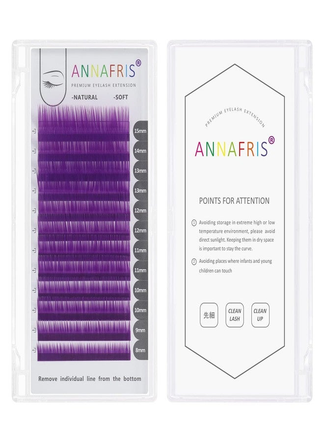 ANNAFRIS Colored Eyelash Extension Classic Purple 0.07 D Curl 8-15mm Mixed Volume Lash Extension Individual False Eye Lashes With Color By ANNAFRIS (Classic Purple,0.07 D 8-15mm Mix) - Image 5