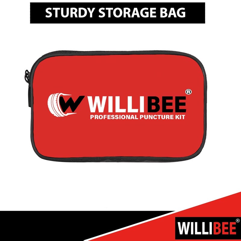 WILLIBEE طقم إصلاح ثقوب الإطارات بدون أنابيب 8 في 1 (عبوة من 30 شريط) للسيارة والدراجة والسكوتر وSUV - مجموعة أدوات إصلاح الإطارات الطارئة العالمية، طقم إصلاح ثقوب الإطارات (مع حقيبة تخزين) - Image 3