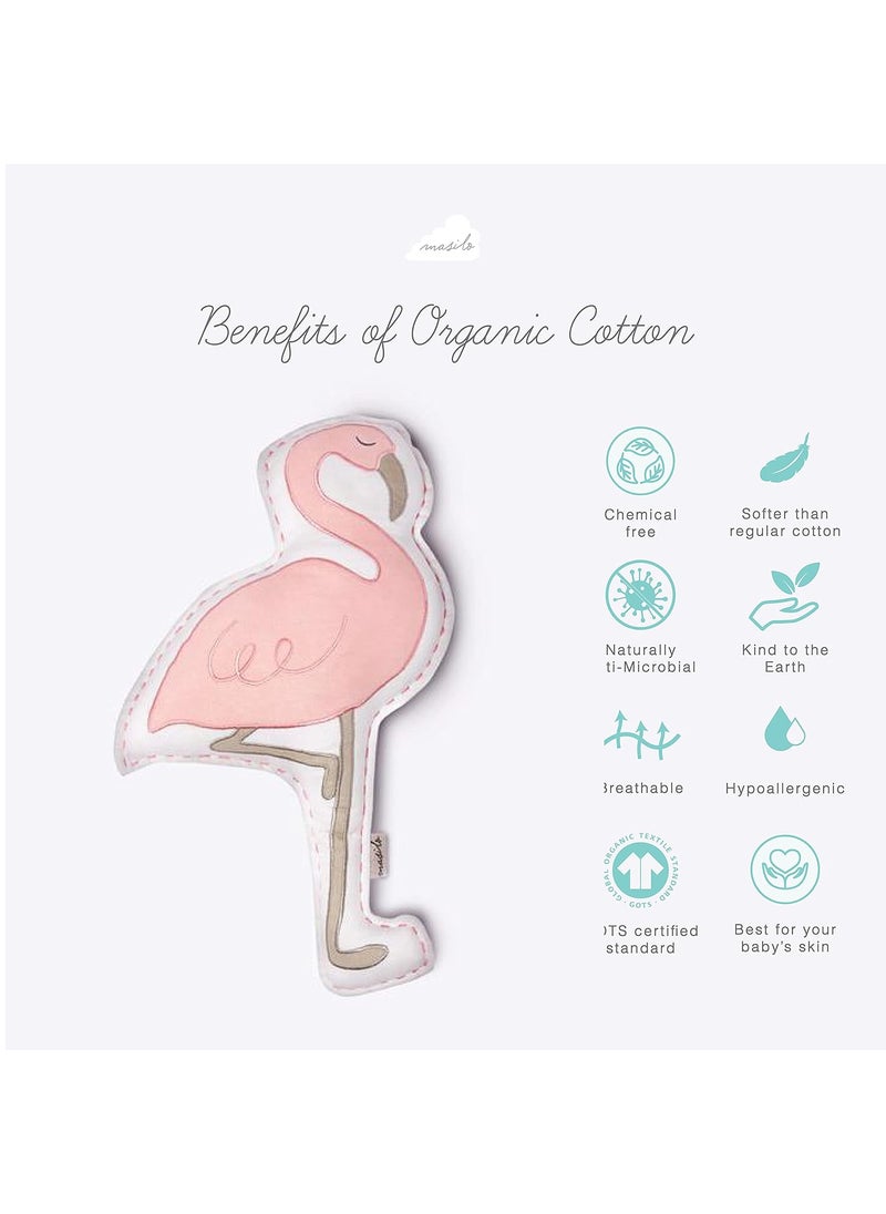 Masilo Masilo Organic Cotton Baby Blanket with Toy for Newborn/Infant-Dohar Blanket Combo-1X Blanket, 1X Toy, Flamingo-Pink  - Image 3