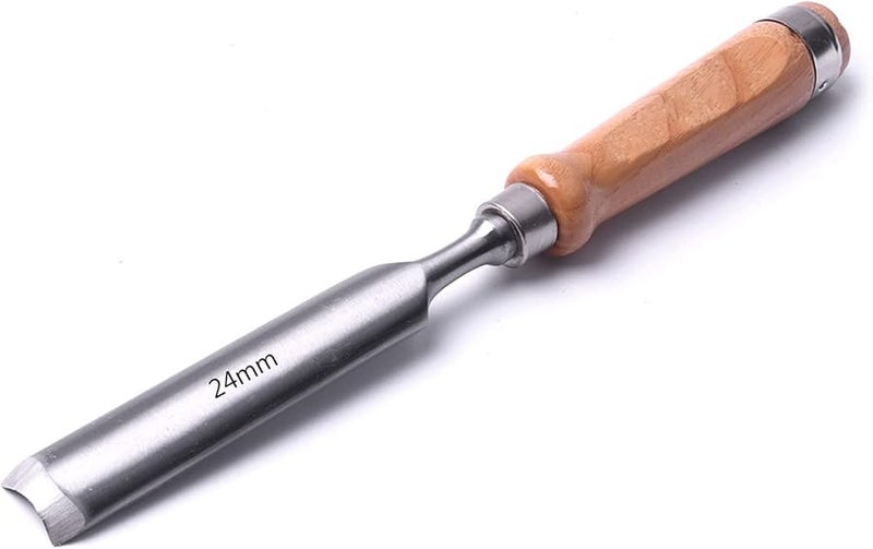 Chrome Vanadium Steel Carpenter Chisel Set Wood Carving Gouge Tool 18mm 24mm - Image 2