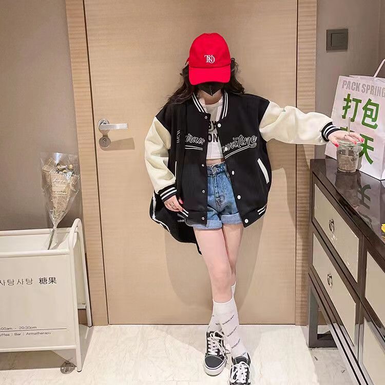 Girls' Coat Autumn Clothing 2023 New Style Children'S Western Style Jacket Women'S Big Children'S Autumn Color Matching Baseball Uniform - Image 3