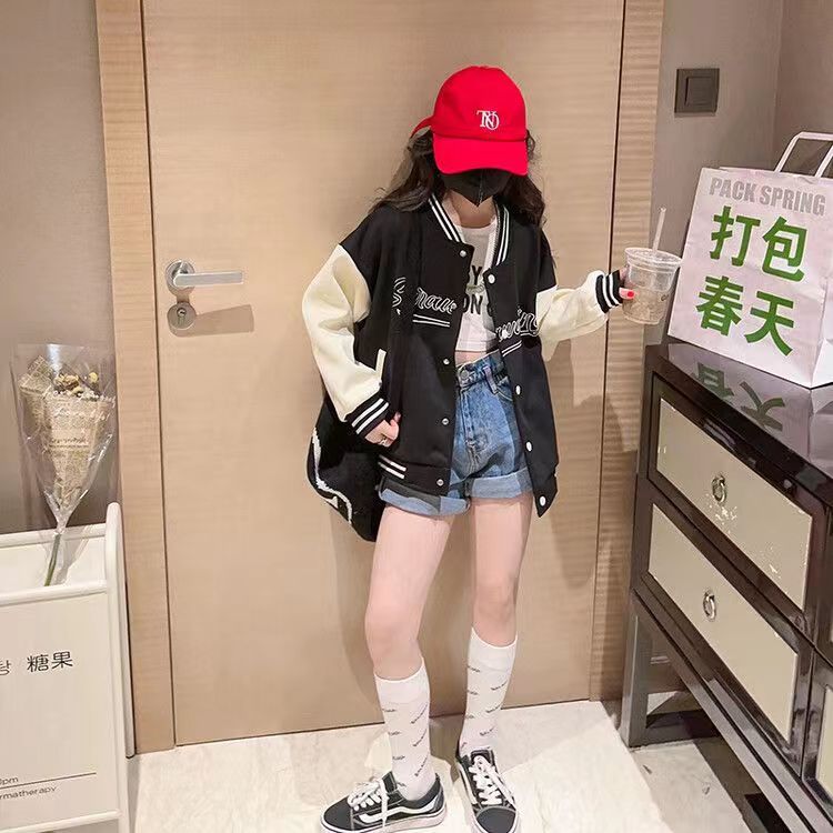 Girls' Coat Autumn Clothing 2023 New Style Children'S Western Style Jacket Women'S Big Children'S Autumn Color Matching Baseball Uniform - Image 5