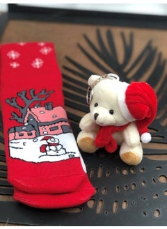 Masalsı Concept Fairytale Concept Cute Teddy Bear with Hat and Christmas Socks 