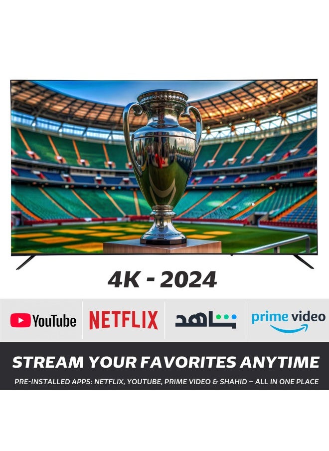 General Gold Smart TV 70" QLED 4K UHD, 2024 NEW Model, WebOS Television, WiFi Bluetooth, Voice Recognition, Frameless Design, Netflix, YouTube, Prime Video