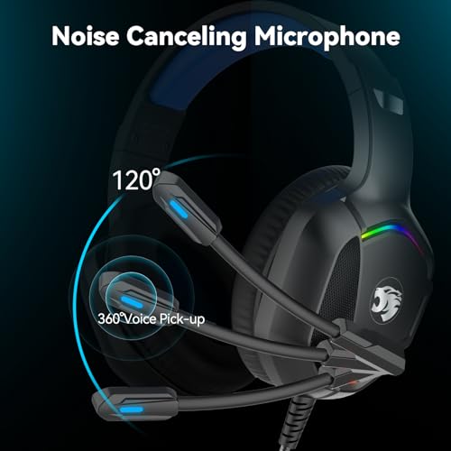 IMYB A36 Gaming Headset with Microphone for Pc, Xbox One Series X/s, Ps4, Ps5, Switch, Stereo Wired Noise Cancelling Over-Ear Headphones with Mic for Computer, Laptop, Mac, Nintendo, Gamer (Blue) - Image 3