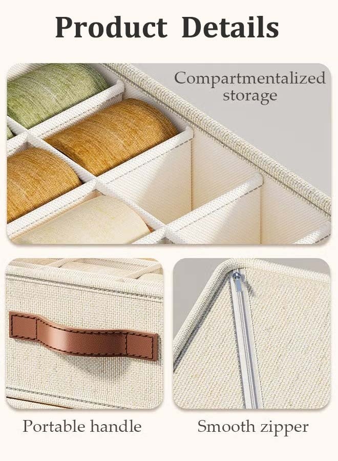 YIM-VIBEHAUS 3 Pieces Drawer Organizer, Foldable Wardrobe Organiser, Clothes Organizer, Dividers Cell Linen Dresser Closet Organizers and Organizer Storage Bins for Clothing, Baby Clothes, Bra, Panty, Scarf, Ties, Scarves - Image 5