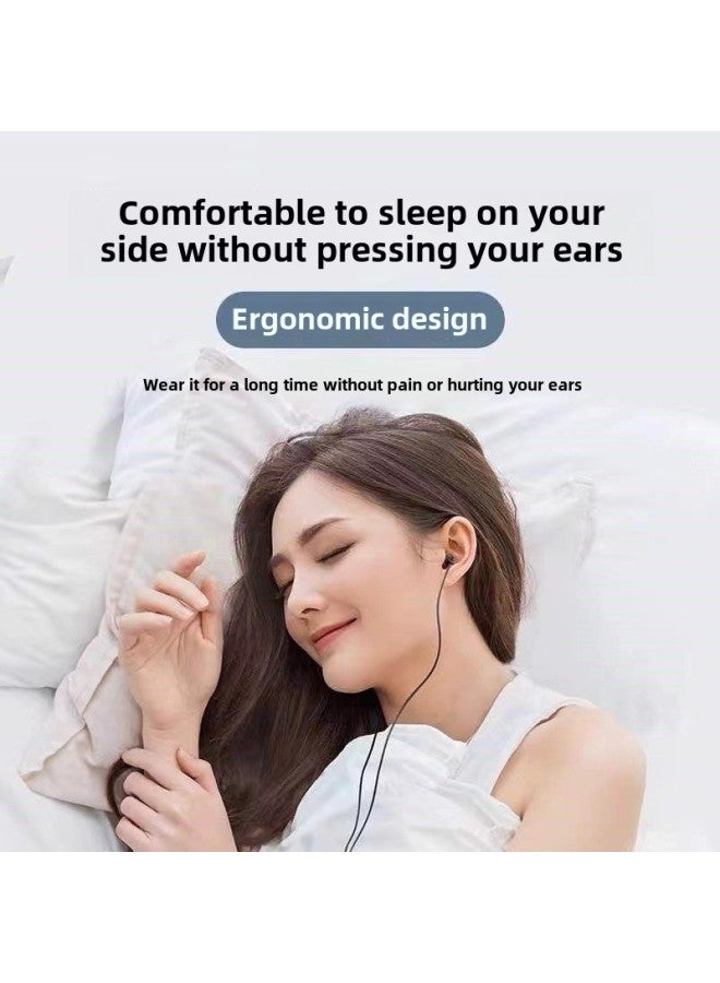 Silicone Sleep Dedicated Wired Headphones In-ear HIFI Wired Control Type-c Connection Side Sleeping Without Pressure Ear Sound-Color:3.5 Interface Double Layer Tuning Pink  - Image 2