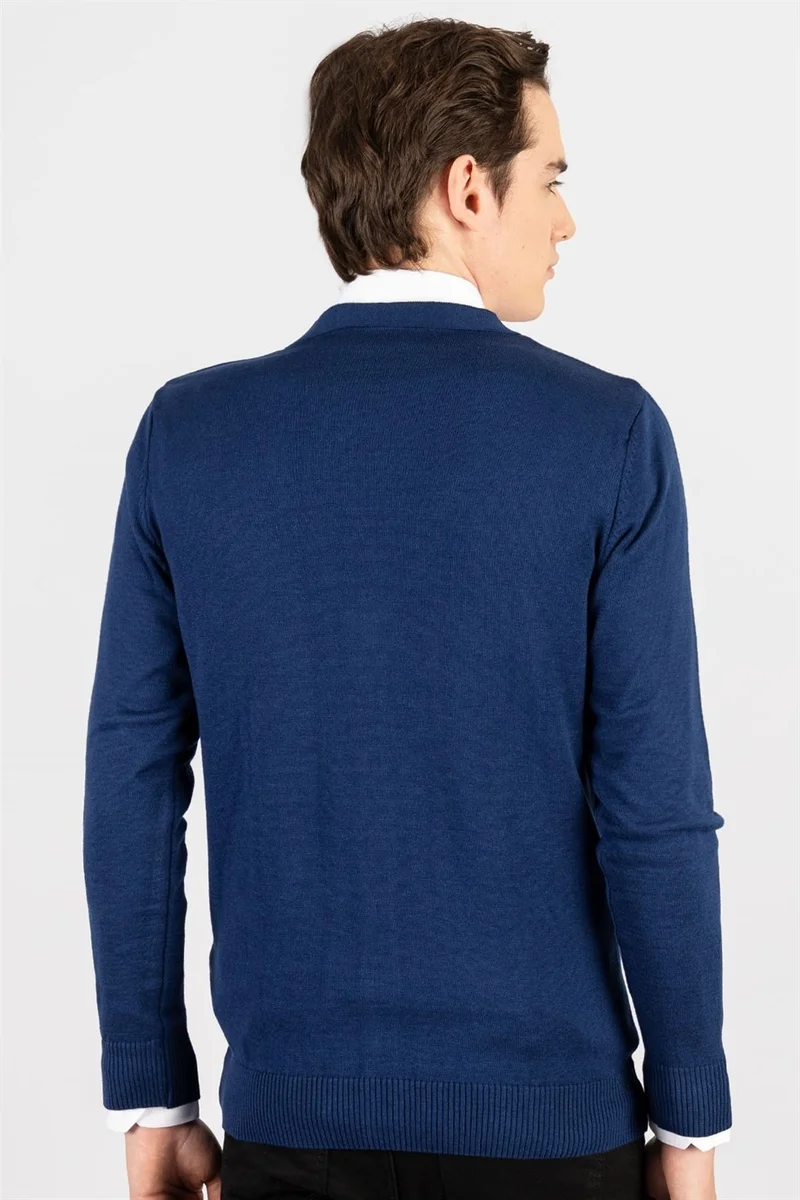 Tudors Slim Fit Slim Fit Buttoned Plain Cotton Men's Cardigan