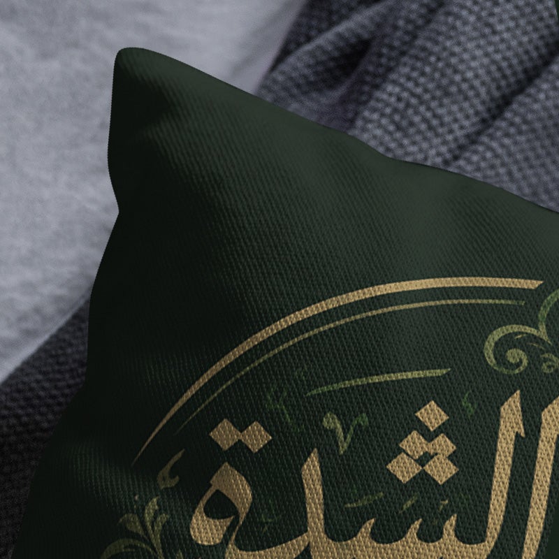 غطاء وسادة ديكوري مزخرف بالخط العربي مع عبارة الصبر في الشدة يجلب المكرمة لتزيين الأريكة والمنزل - Image 2