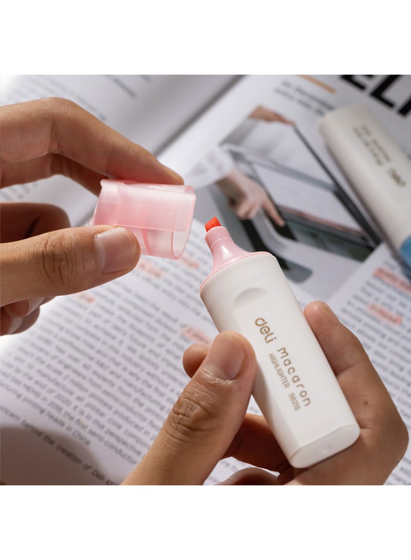 Deli Highlighter Pink Pastel Color Chisel tip 1-5mm , Fast-Drying , for Note-Taking , Drawing illustrations , Pack of 10 - Image 4