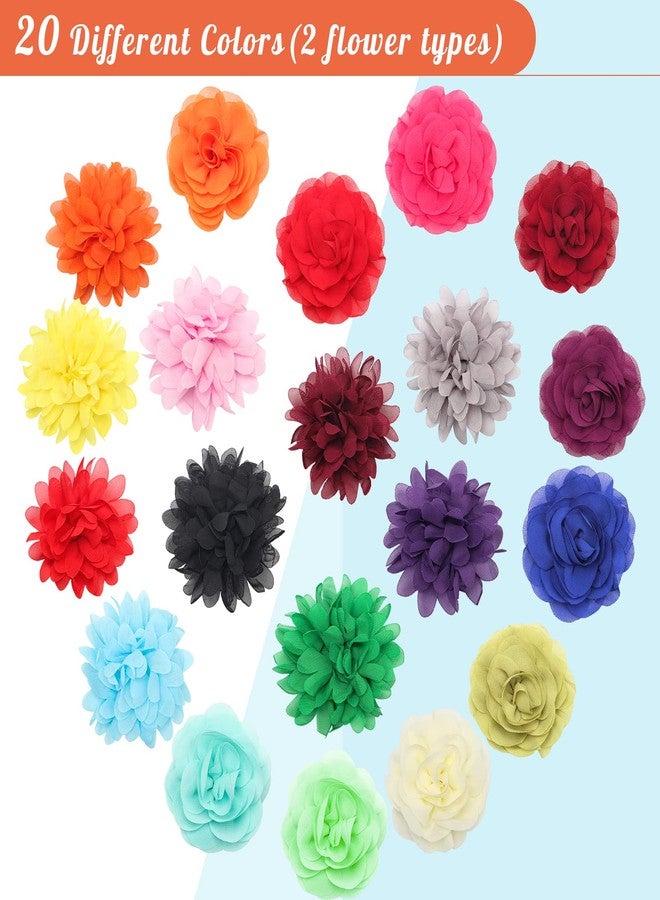 Catcan 20Pcs Dog Flower Collar Accessory, Multi-Color Pet Flower Collars 2 Style Soft Chiffon Dog Bow Tie For Puppy Grooming Charms Accessories - Image 3