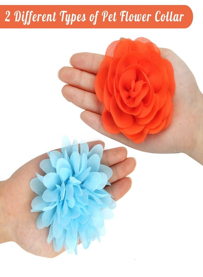 Catcan 20Pcs Dog Flower Collar Accessory, Multi-Color Pet Flower Collars 2 Style Soft Chiffon Dog Bow Tie For Puppy Grooming Charms Accessories - Image 4