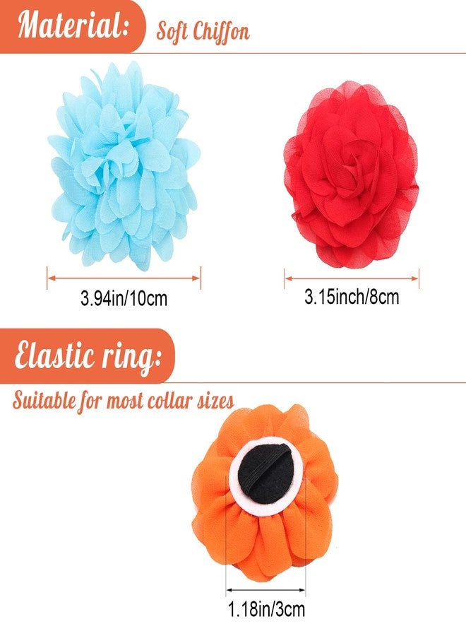 Catcan 20Pcs Dog Flower Collar Accessory, Multi-Color Pet Flower Collars 2 Style Soft Chiffon Dog Bow Tie For Puppy Grooming Charms Accessories - Image 2