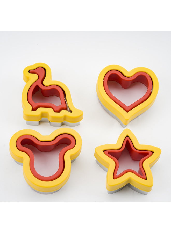 Sandwich Cut Sealing Mold Bread Mold Sandwich Cut Sealer Baking Tools Sandwich Mold-Color:Orange
