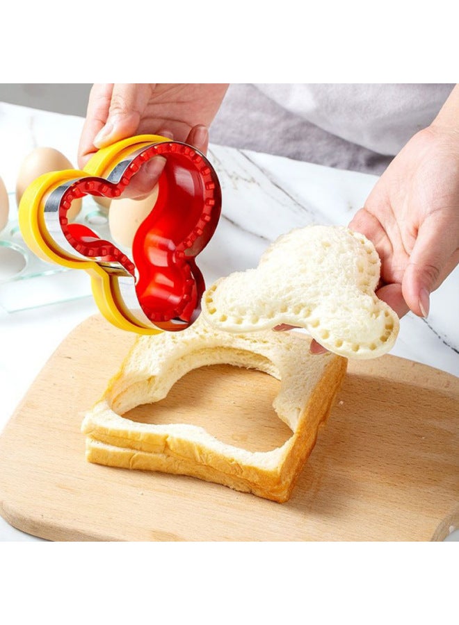 Sandwich Cut Sealing Mold Bread Mold Sandwich Cut Sealer Baking Tools Sandwich Mold-Color:Orange