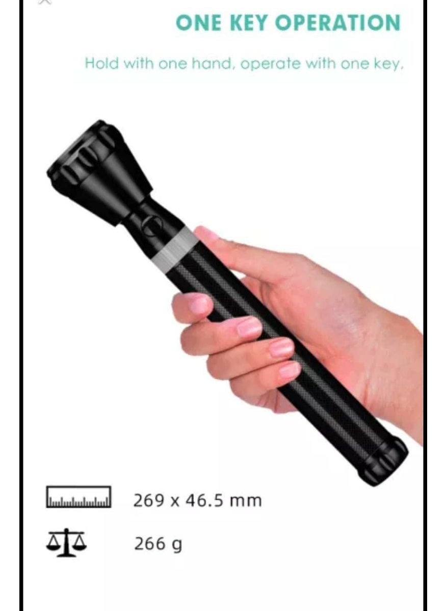 HP SOUND PLUS HP SOUND PLUS Brite LITE Aircraft Aluminium Alloy LED 1900 M Rechargeable Flashlight Torch Cool Daylight Pack  - Image 5