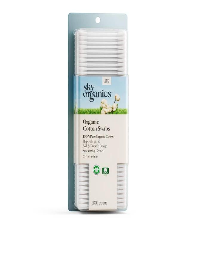 Sky Organics Sky Organics Organnic Cotton Swabs for Sensitive Skin, 100% Pure GOTS Certified Organic for Beauty & Personal Care, 500 ct. - Image 3