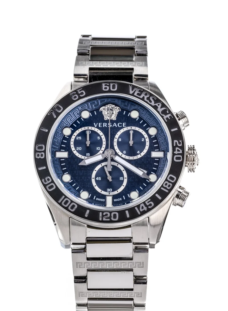 VERSACE Greca Dome Chronograph Quartz Blue Dial Watch