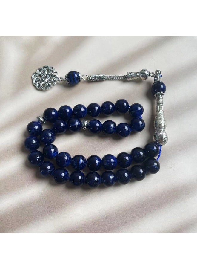 NIBEMINENT 33 Muslim Prayer Beads Dark Blue/10mm  - Image 1