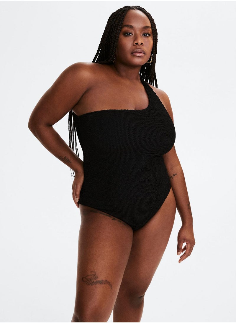 MANGO - One Shoulder High Leg Swimsuit - Image 1