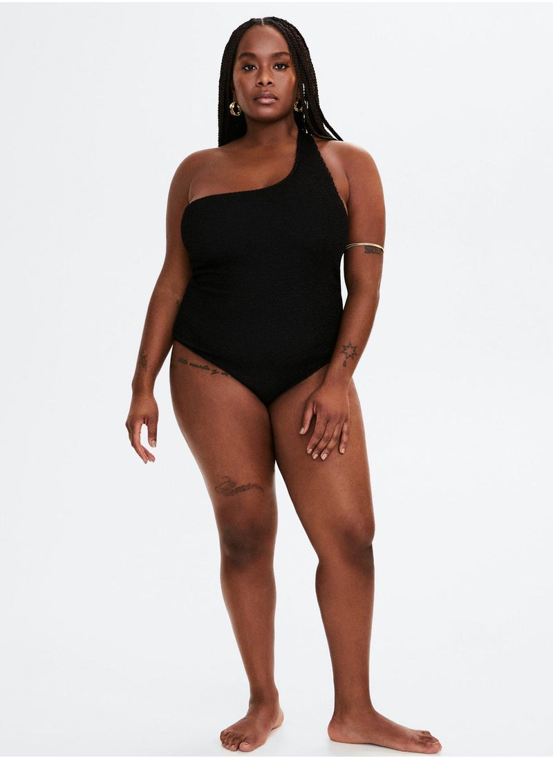 MANGO - One Shoulder High Leg Swimsuit - Image 1