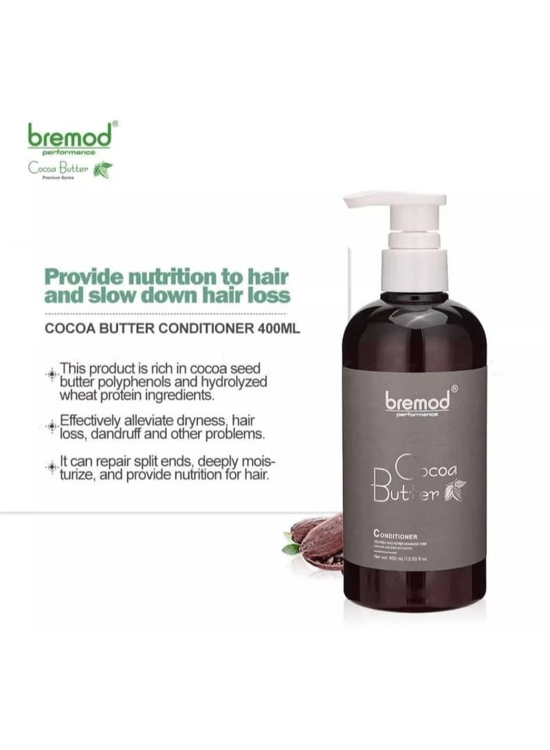 Bremod Cocoa Butter Conditioner - 400ml | Deep Nourishing for Dry & Damaged Hair | Restores Softness & Shine - Image 2
