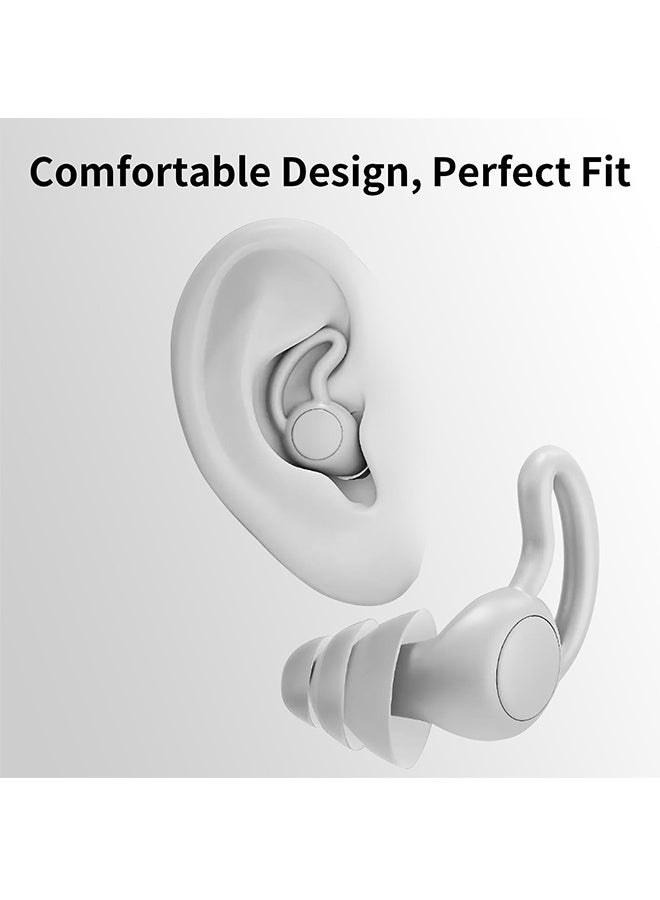 imebobo Noise Reduction Ear Plugs, NRR 40dB Ultra Comfortable Silicone Reusable Ear Plugs for Sleeping, Snoring Swimming, Studying, Concerts, Noise Cancelling and Hearing Protection Grey - Image 3