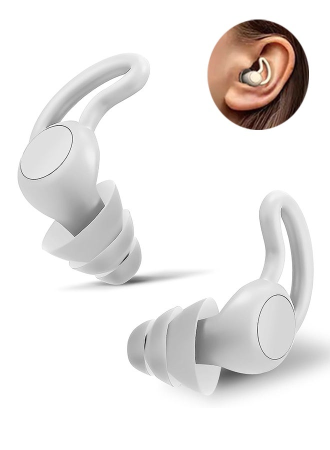 imebobo Noise Reduction Ear Plugs, NRR 40dB Ultra Comfortable Silicone Reusable Ear Plugs for Sleeping, Snoring Swimming, Studying, Concerts, Noise Cancelling and Hearing Protection Grey - Image 1