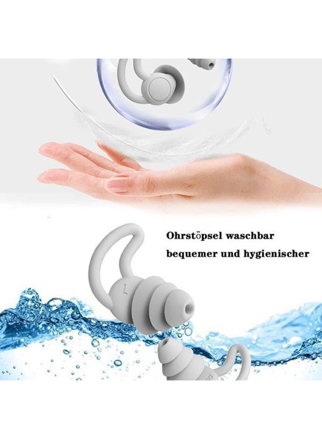 imebobo Noise Reduction Ear Plugs, NRR 40dB Ultra Comfortable Silicone Reusable Ear Plugs for Sleeping, Snoring Swimming, Studying, Concerts, Noise Cancelling and Hearing Protection Grey - Image 5